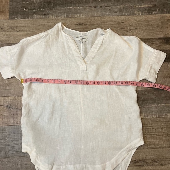Marks & Spencer 100% linen Tunic with short sleeves and v neck EUC sz 10 - Picture 6 of 9
